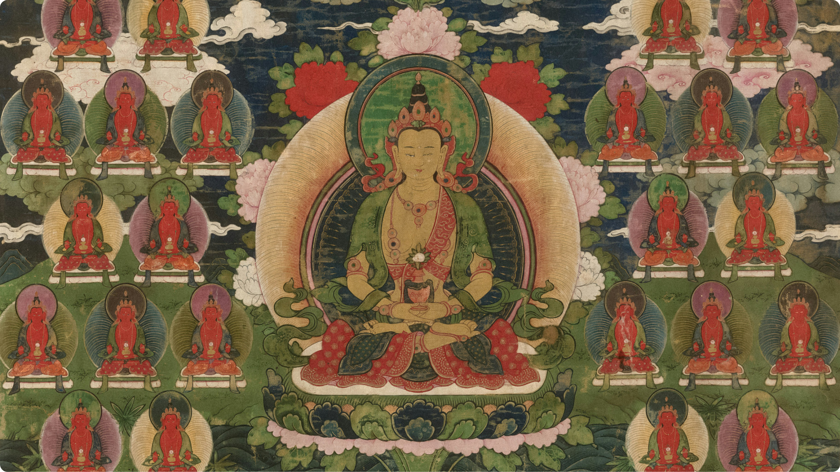 A collection of Buddha paintings