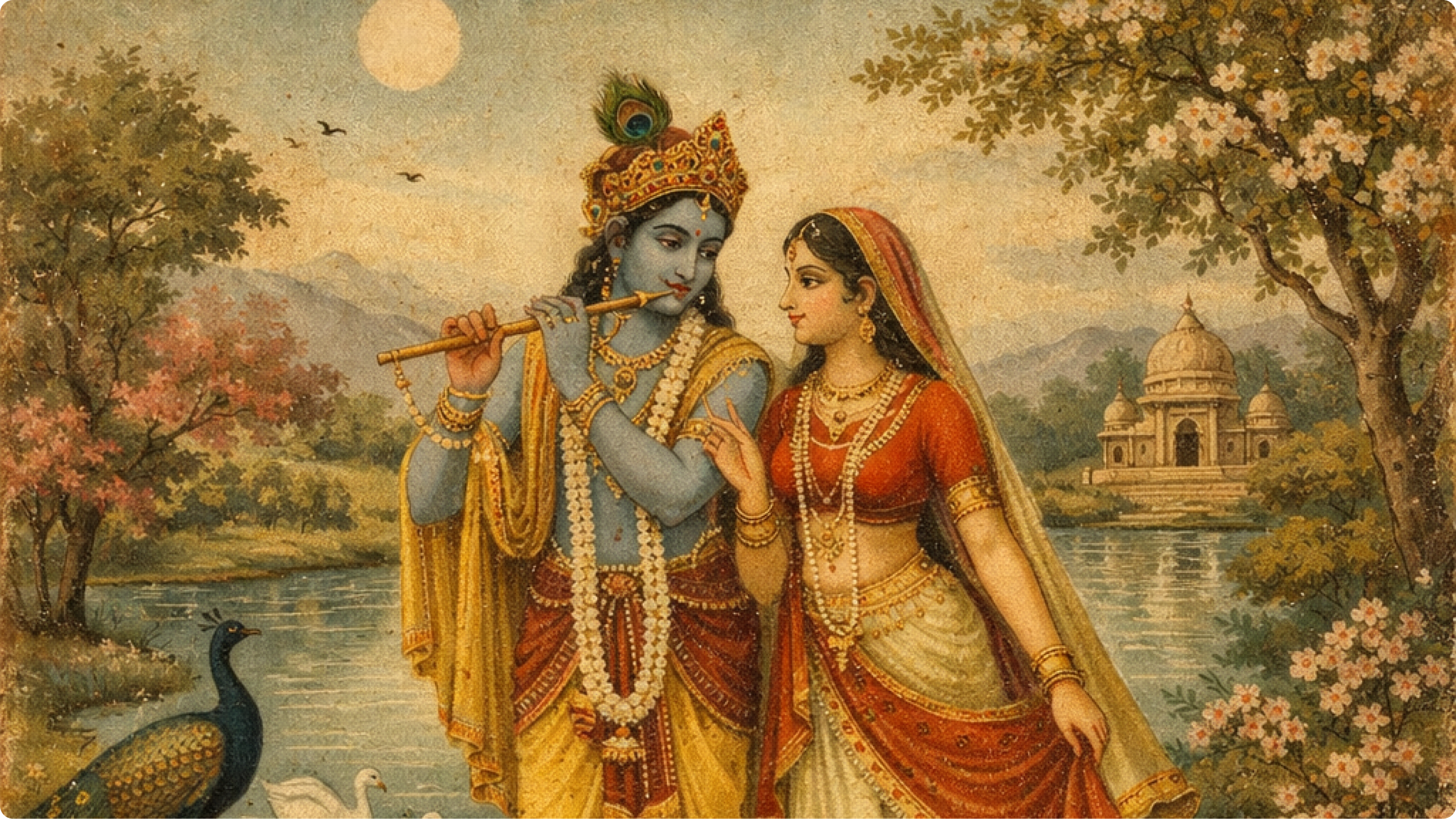 A collection of Radha Krishna Paintings.