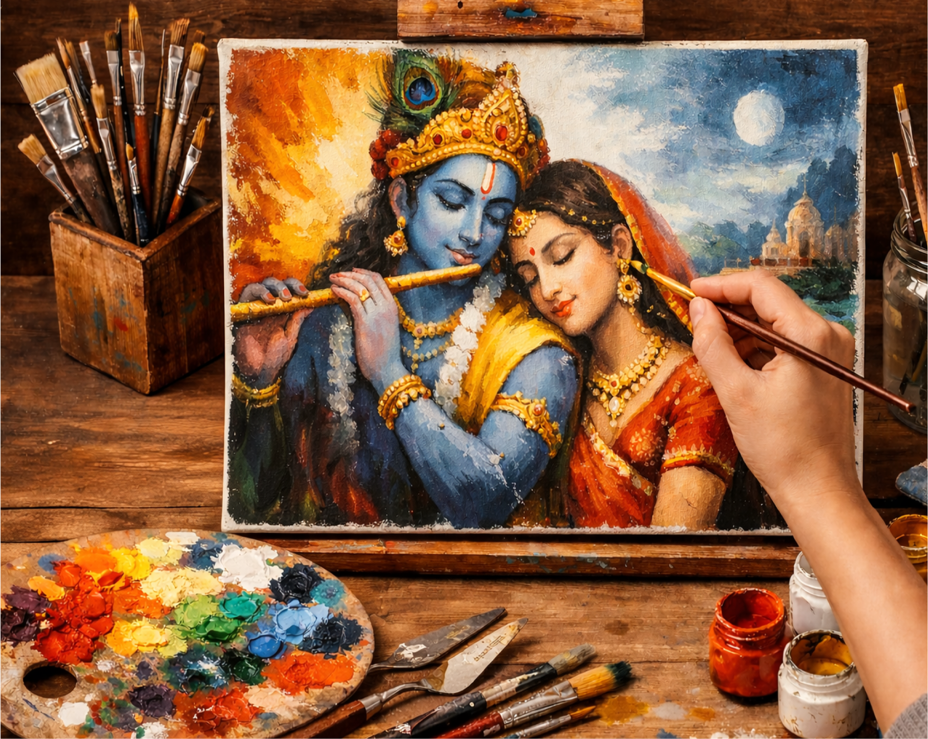 Radha Krishna hero artwork background