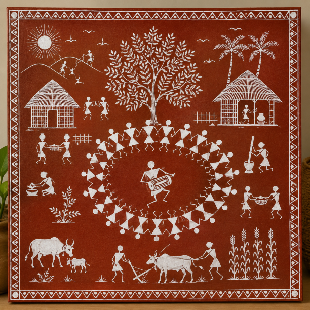 Custom Warli painting commission