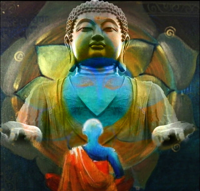 Buddha With Monk