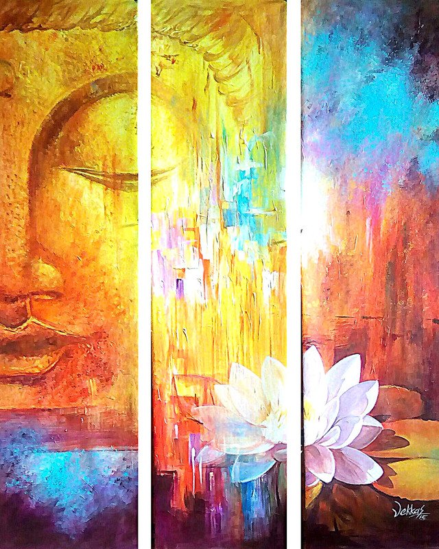Image: Multi-piece Buddha Canvas Painting
