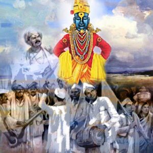 Image: Pandurang Canvas Painting with his pilgrims