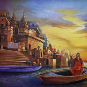 Image: Canvas painting of Ghats of Varanasi