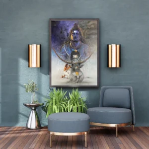 Image: Mahadev Shiva Nandi Canvas Painting in Room