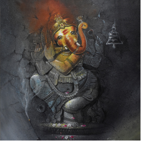 A collection ganesha paintings.