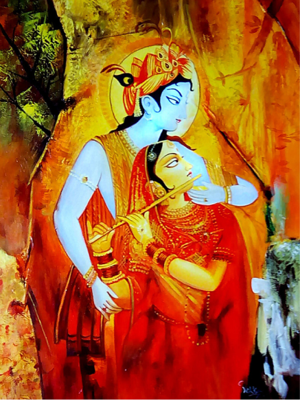 A collection of Radha Krishna Paintings.