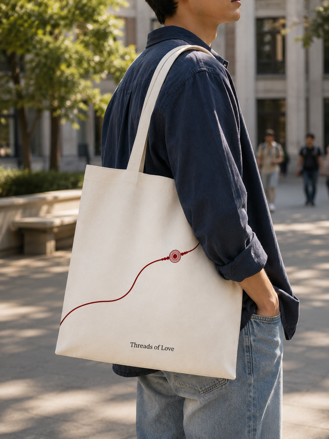 threads of Love | Handmade Cotton Tote Bag