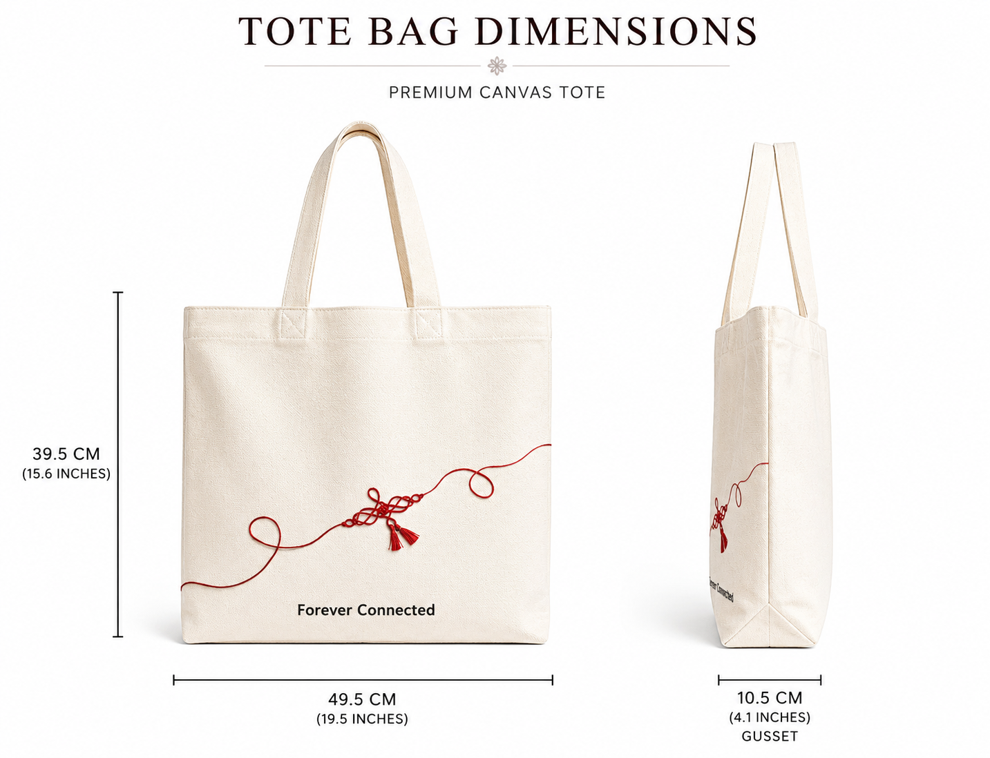 Forever connected | Handmade Cotton Tote Bag