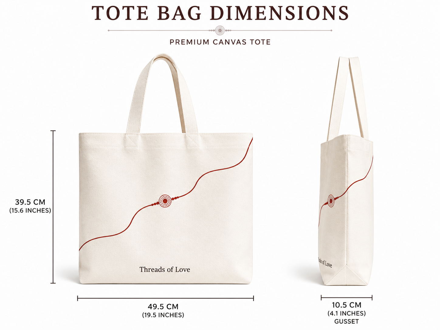 threads of Love | Handmade Cotton Tote Bag