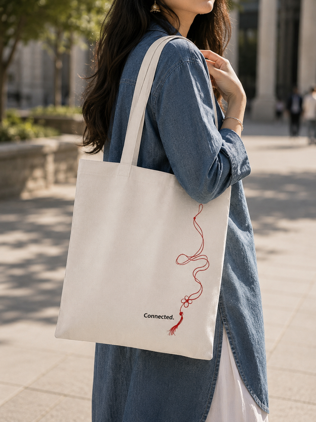 Connected | Handmade Cotton Tote Bag