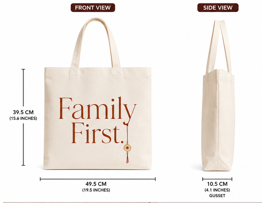 Family first | Handmade Cotton Tote Bag